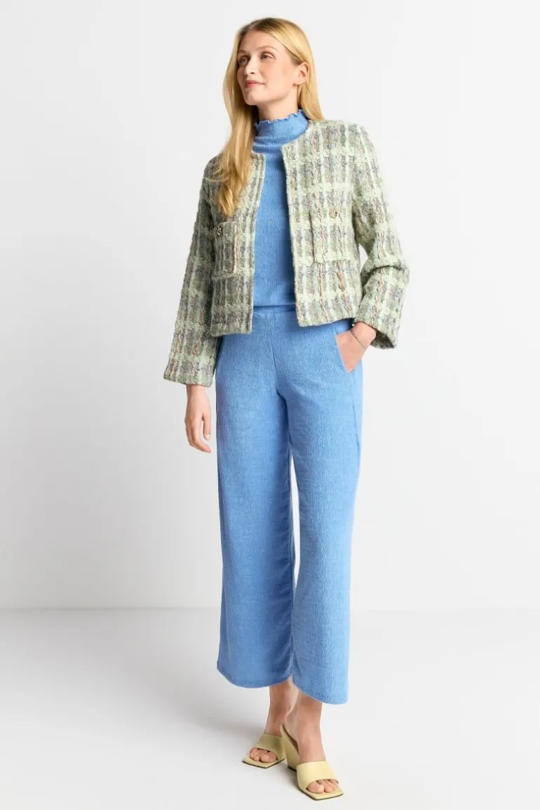 Bouclé-Jacke Mit Rundhalsausschnitt