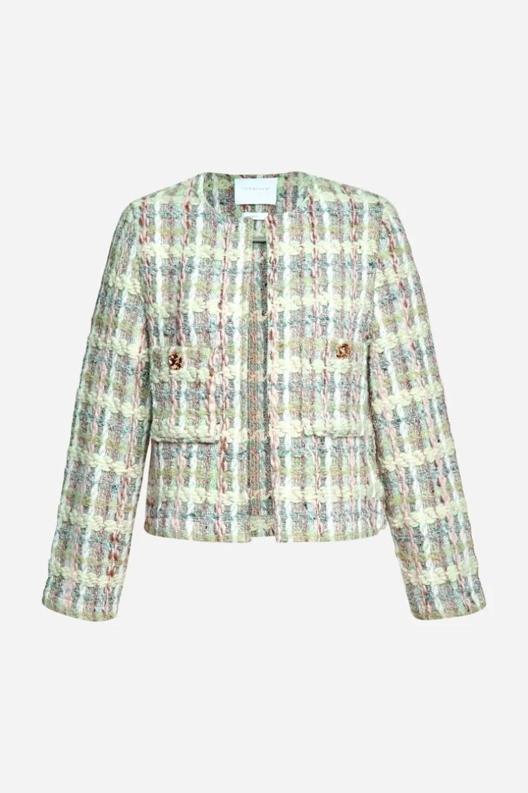 Bouclé-Jacke Mit Rundhalsausschnitt