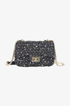 Bouclé-Tasche Mit Goldkette