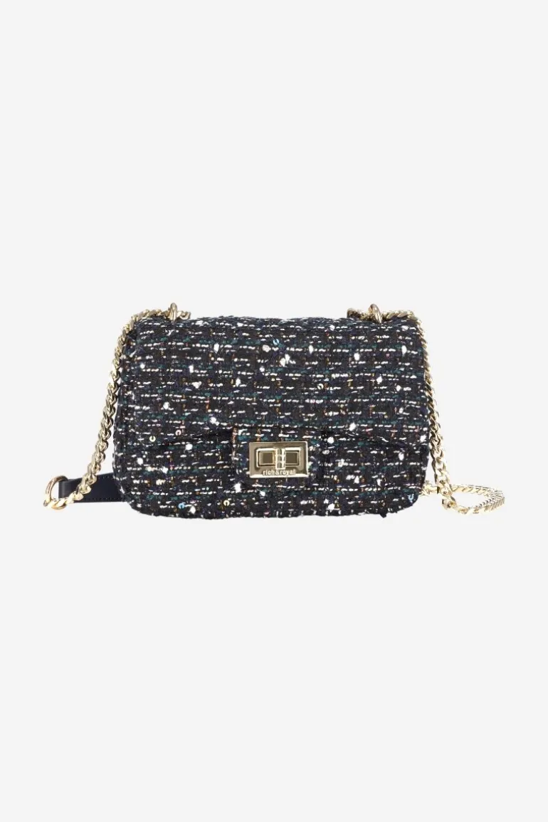 Bouclé-Tasche Mit Goldkette