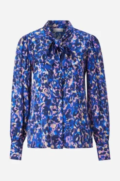 Schluppenbluse Mit Leo-Print