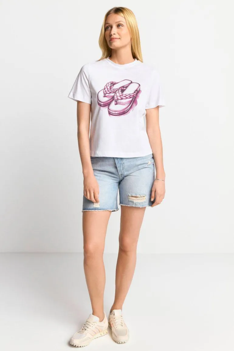 T-Shirt Mit Strassverziertem Print