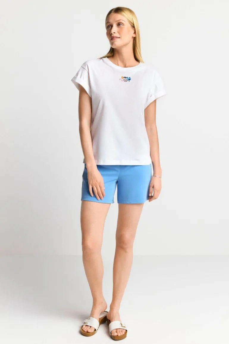 Weißes T-Shirt Mit Crew-Neck