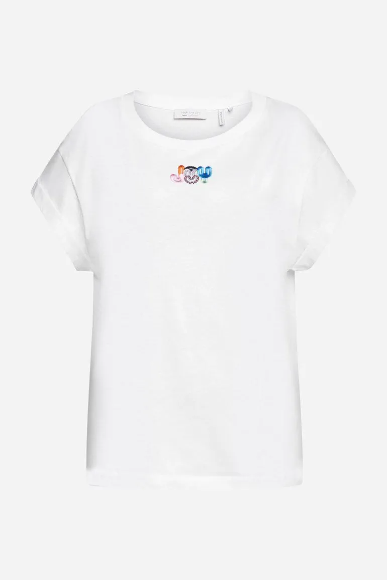 Weißes T-Shirt Mit Crew-Neck