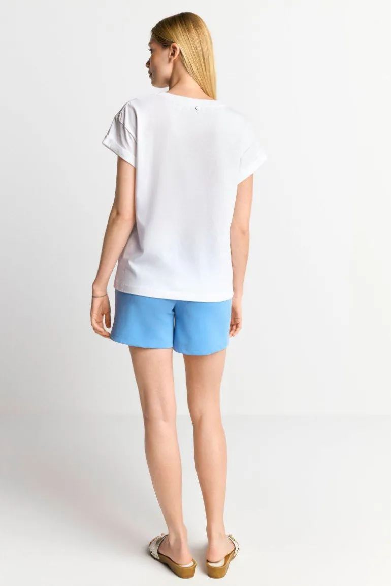 Weißes T-Shirt Mit Crew-Neck