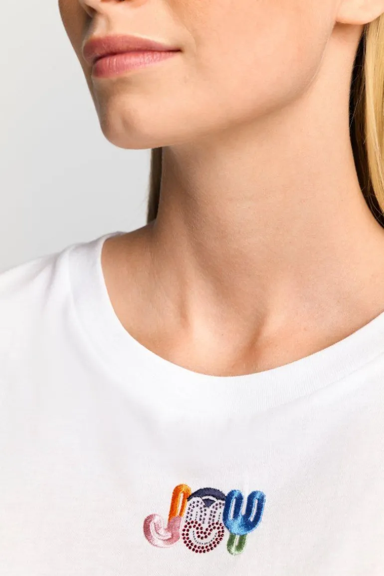 Weißes T-Shirt Mit Crew-Neck