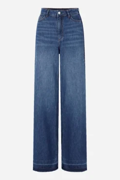 Wide Leg Denim Mit Seitenstreifen